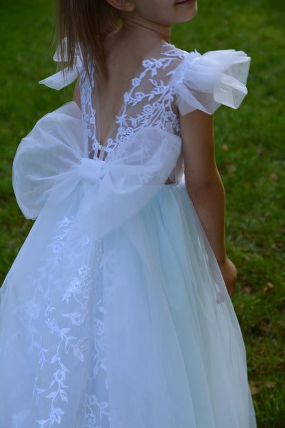 Light Blue Flower Girl Dress