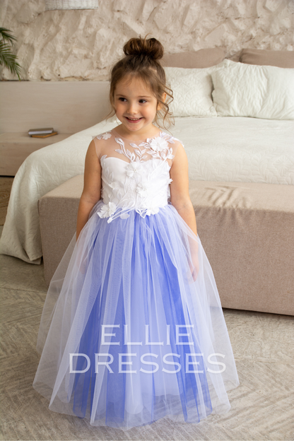 Electric Blue Flower Girl Dress