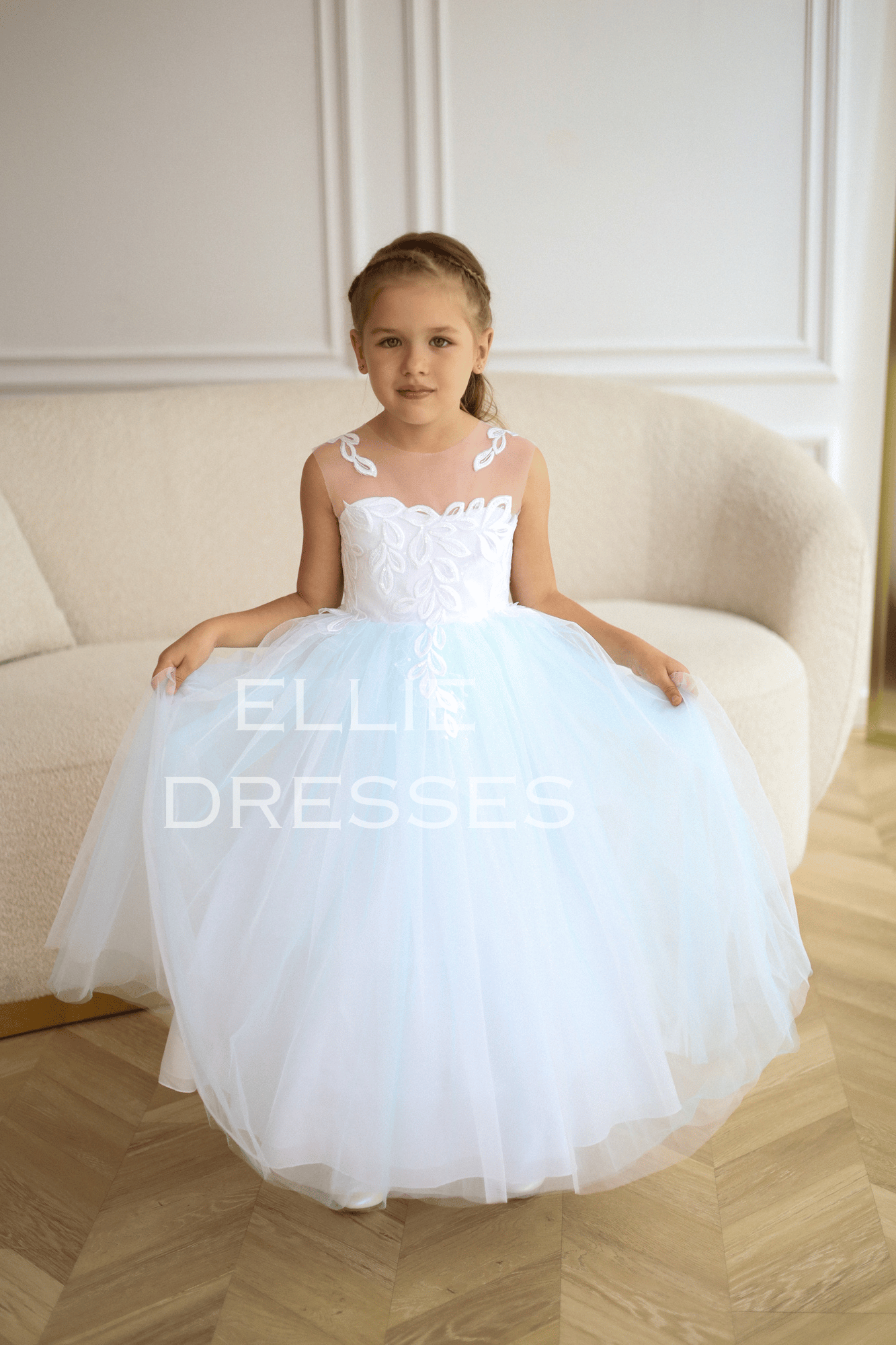 Light Blue Flower Girl Dress