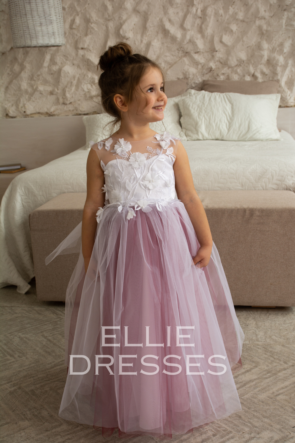 Burgundy Flower Girl Dress