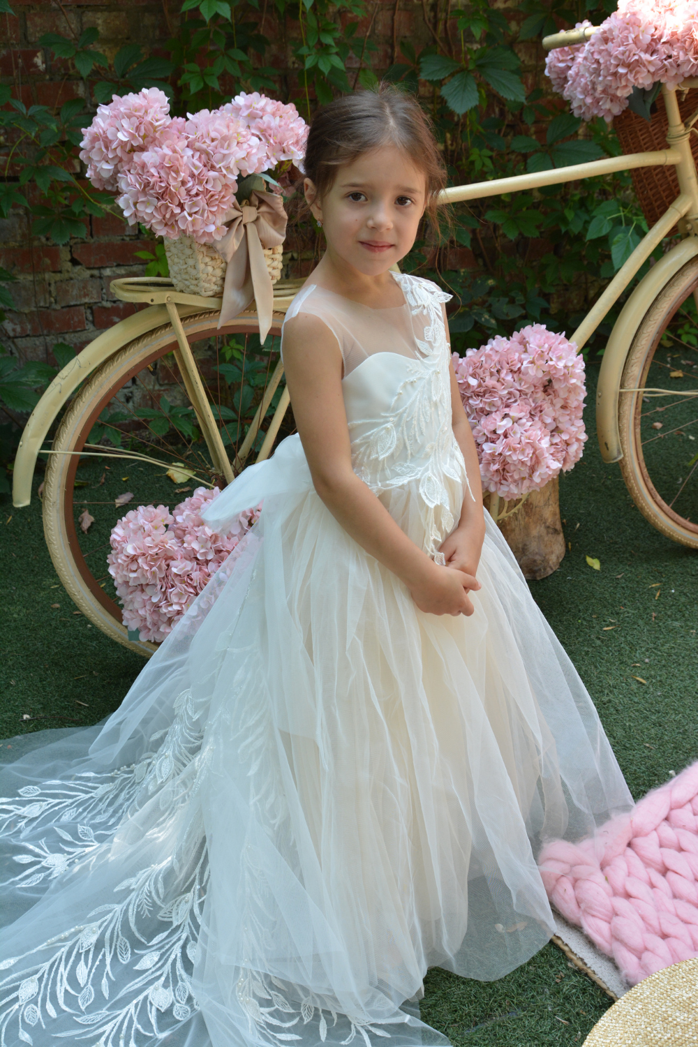 Nude Flower Girl Dress