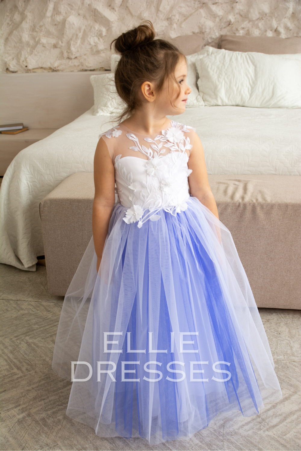 Electric Blue Flower Girl Dress