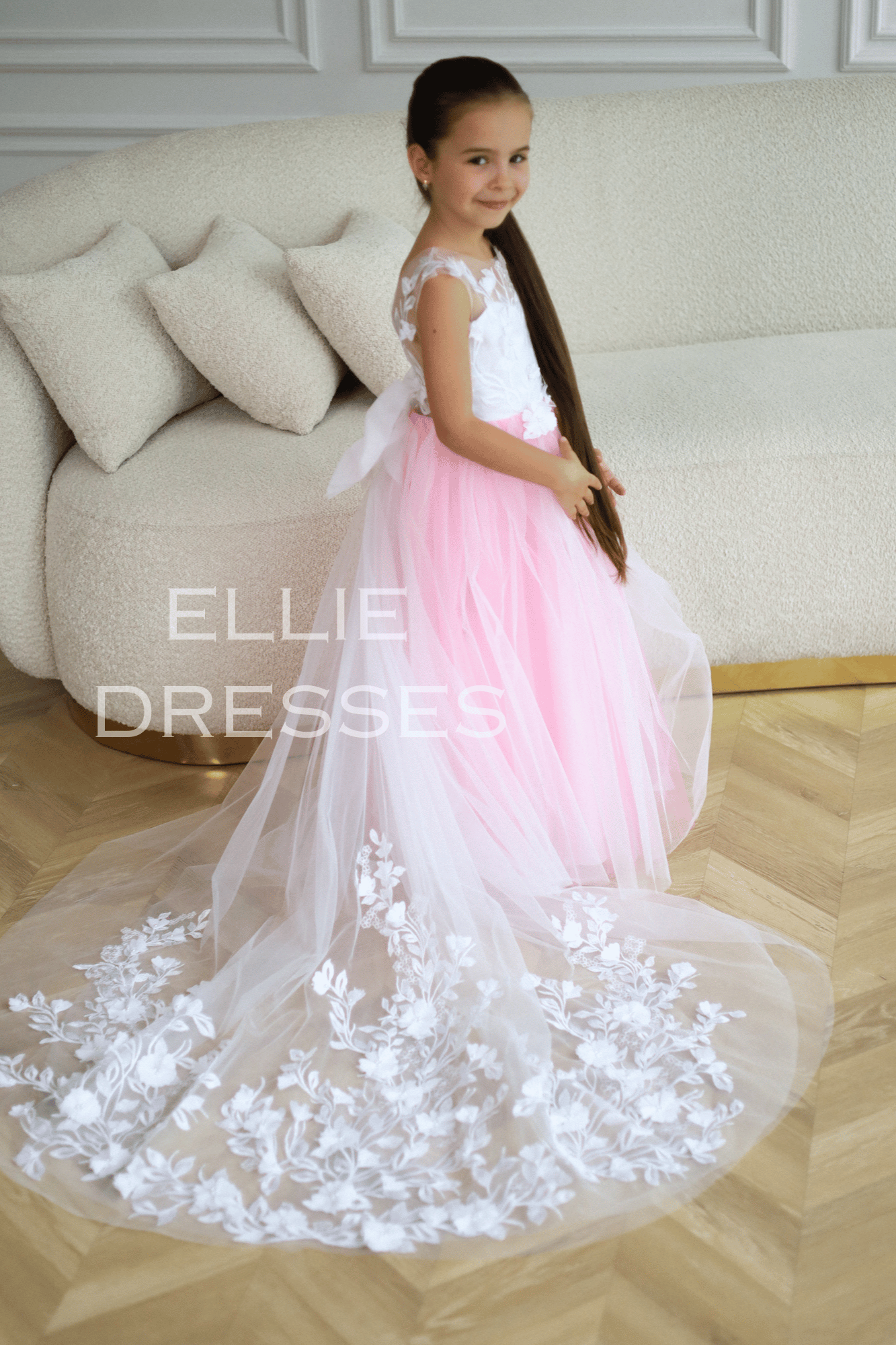 Pink Flower Girl Dress