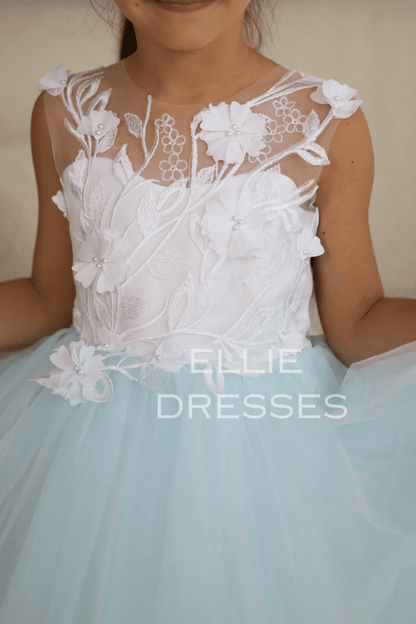 Sky-blue Flower Girl Dress