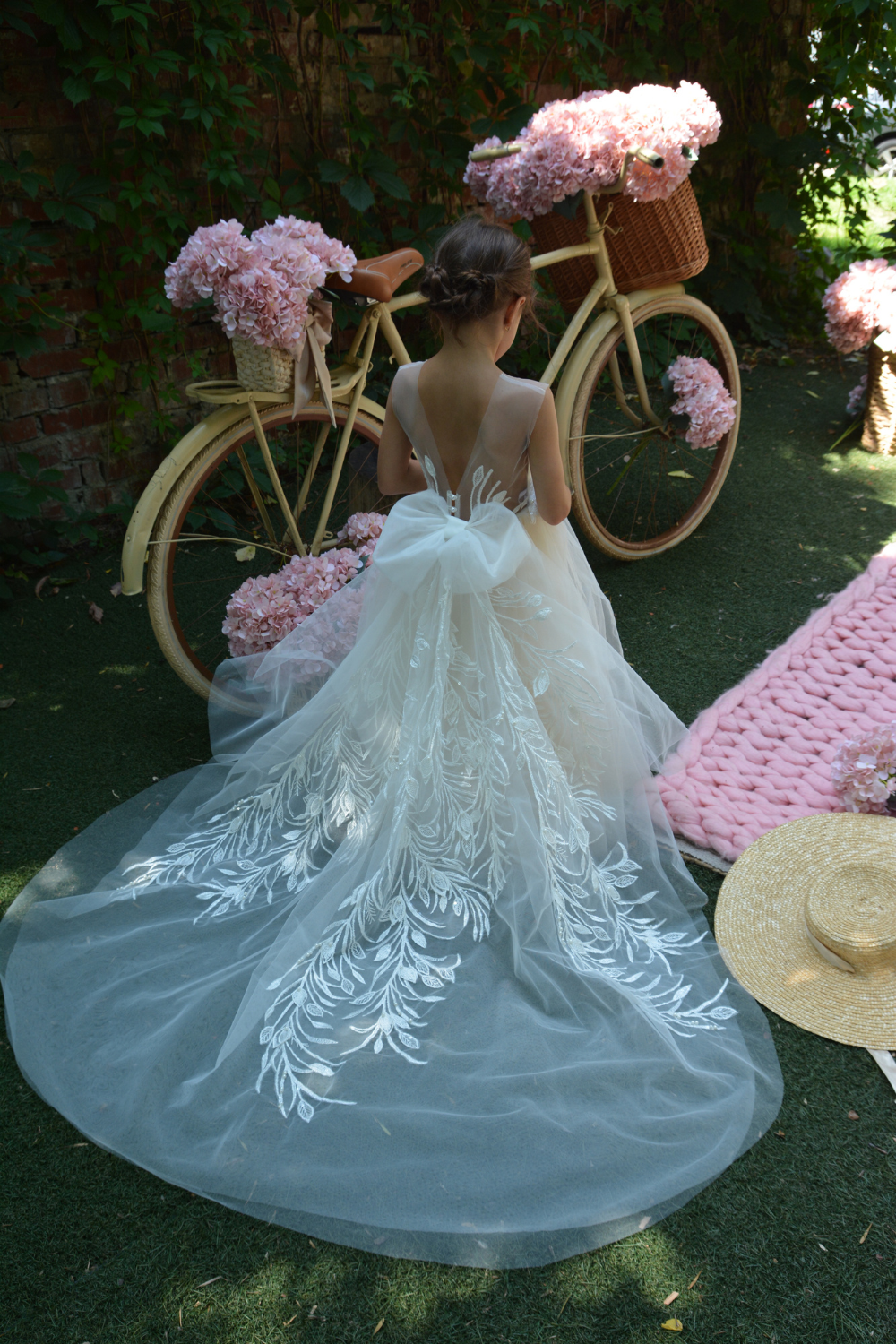 Nude Flower Girl Dress