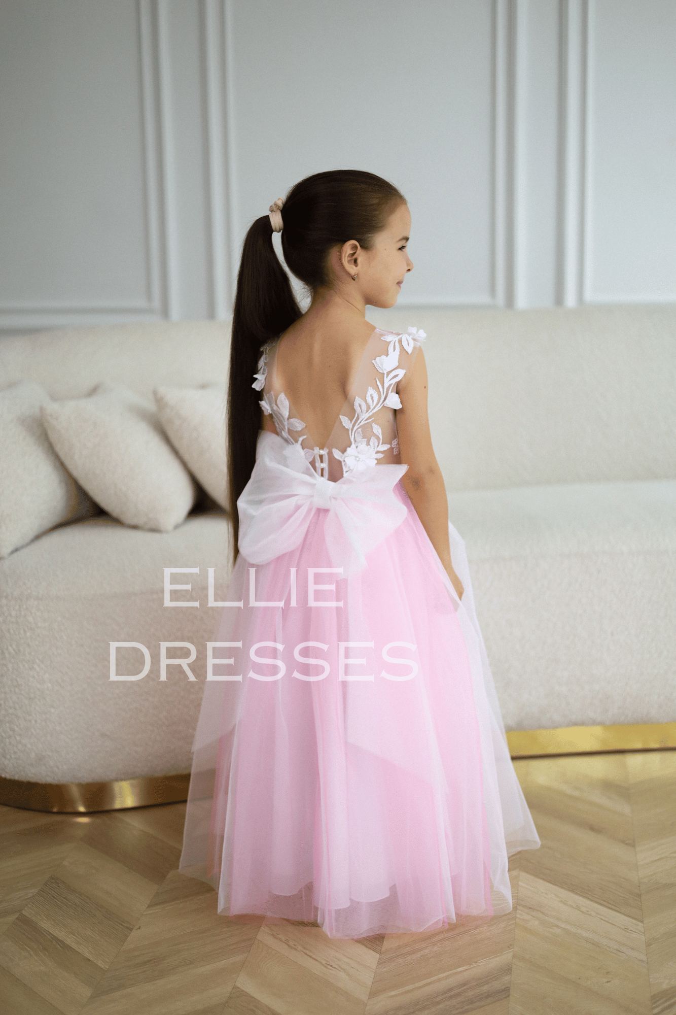 Pink Flower Girl Dress