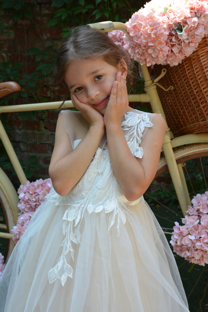 Nude Flower Girl Dress