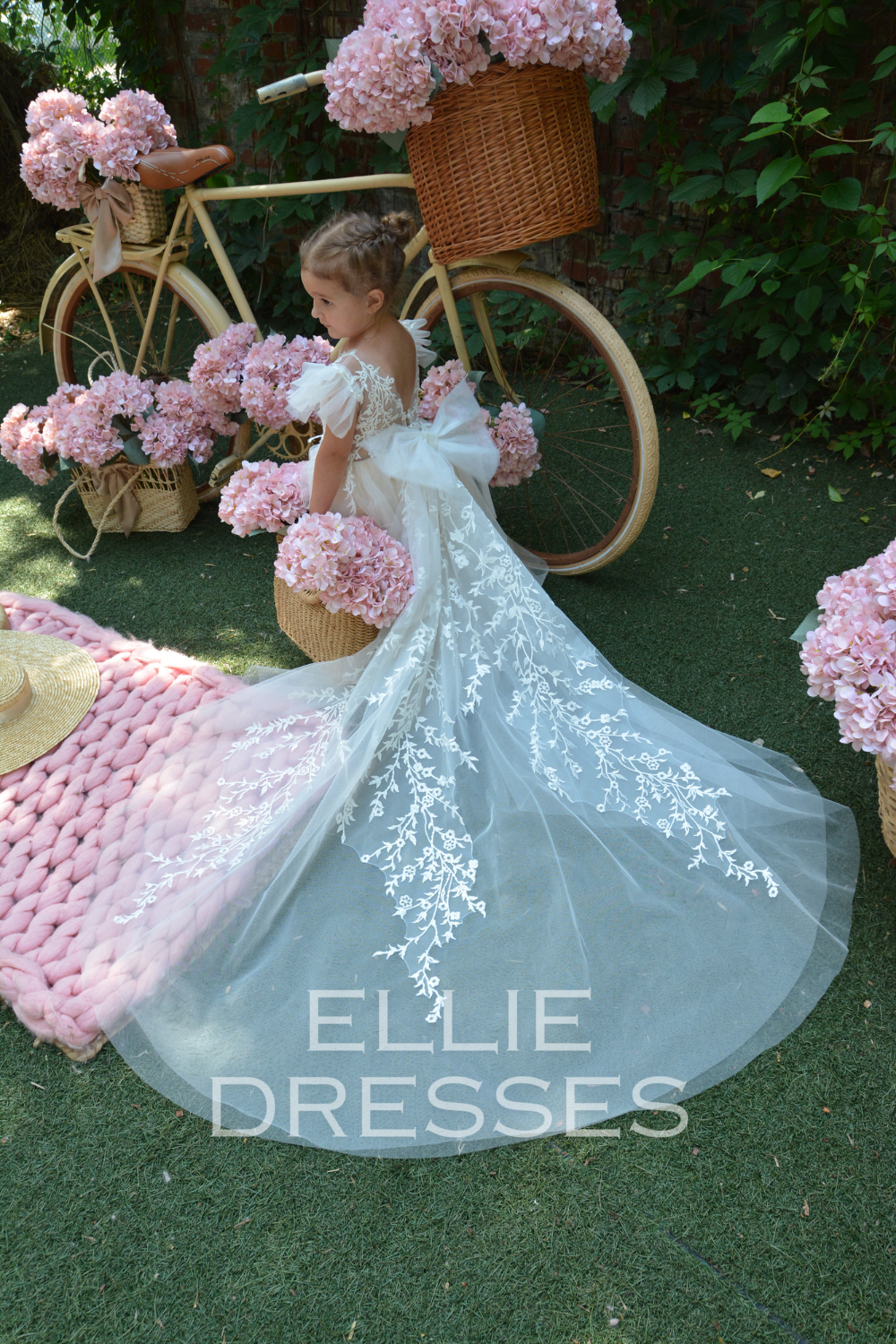 NEW! Nude Flower Girl Dress