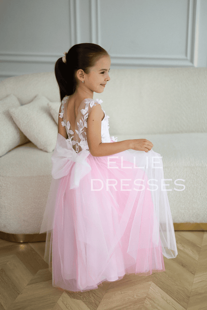 Pink Flower Girl Dress