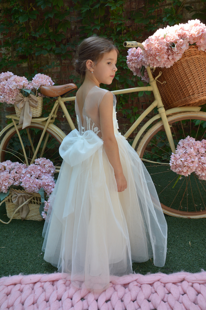 Nude Flower Girl Dress