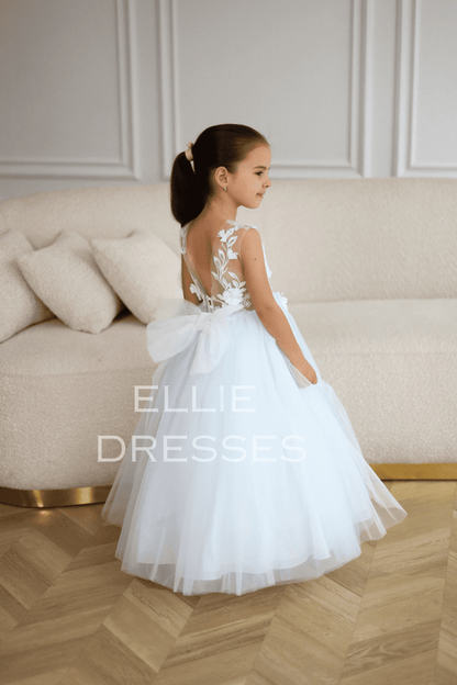 Sky-blue Flower Girl Dress