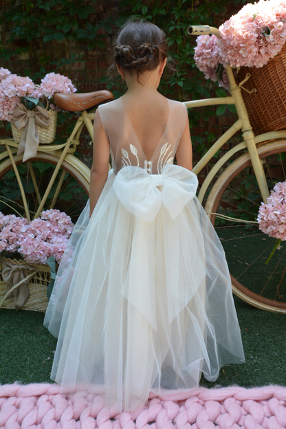 Nude Flower Girl Dress