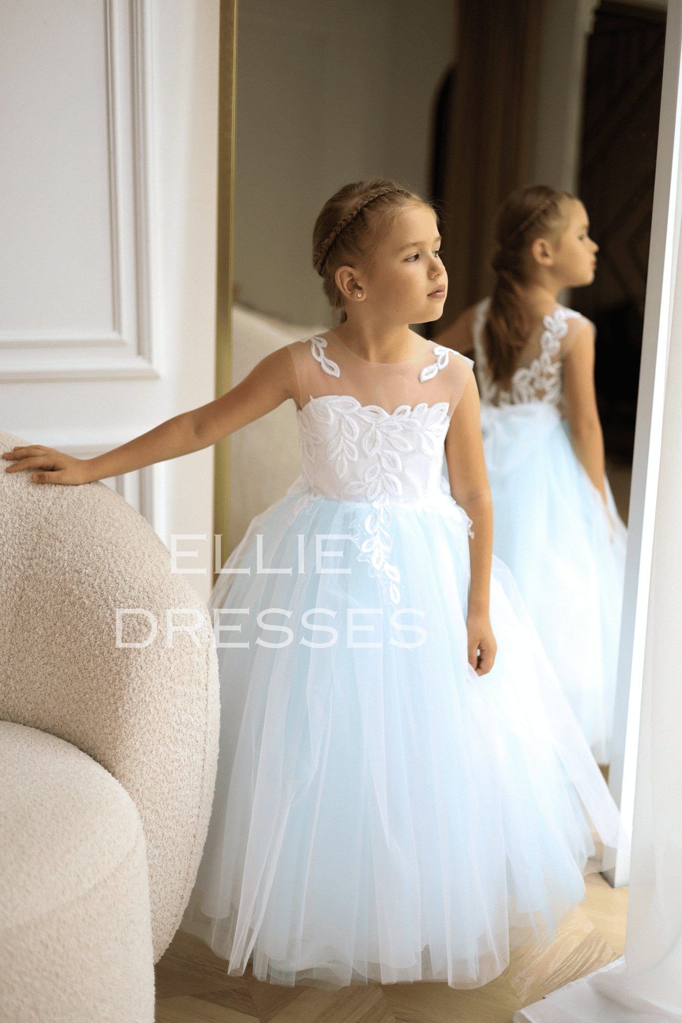 Light Blue Flower Girl Dress