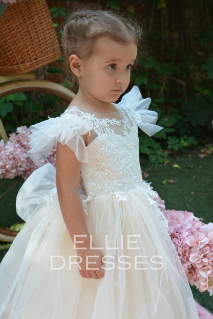 NEW! Nude Flower Girl Dress