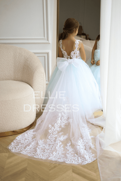 Light Blue Flower Girl Dress