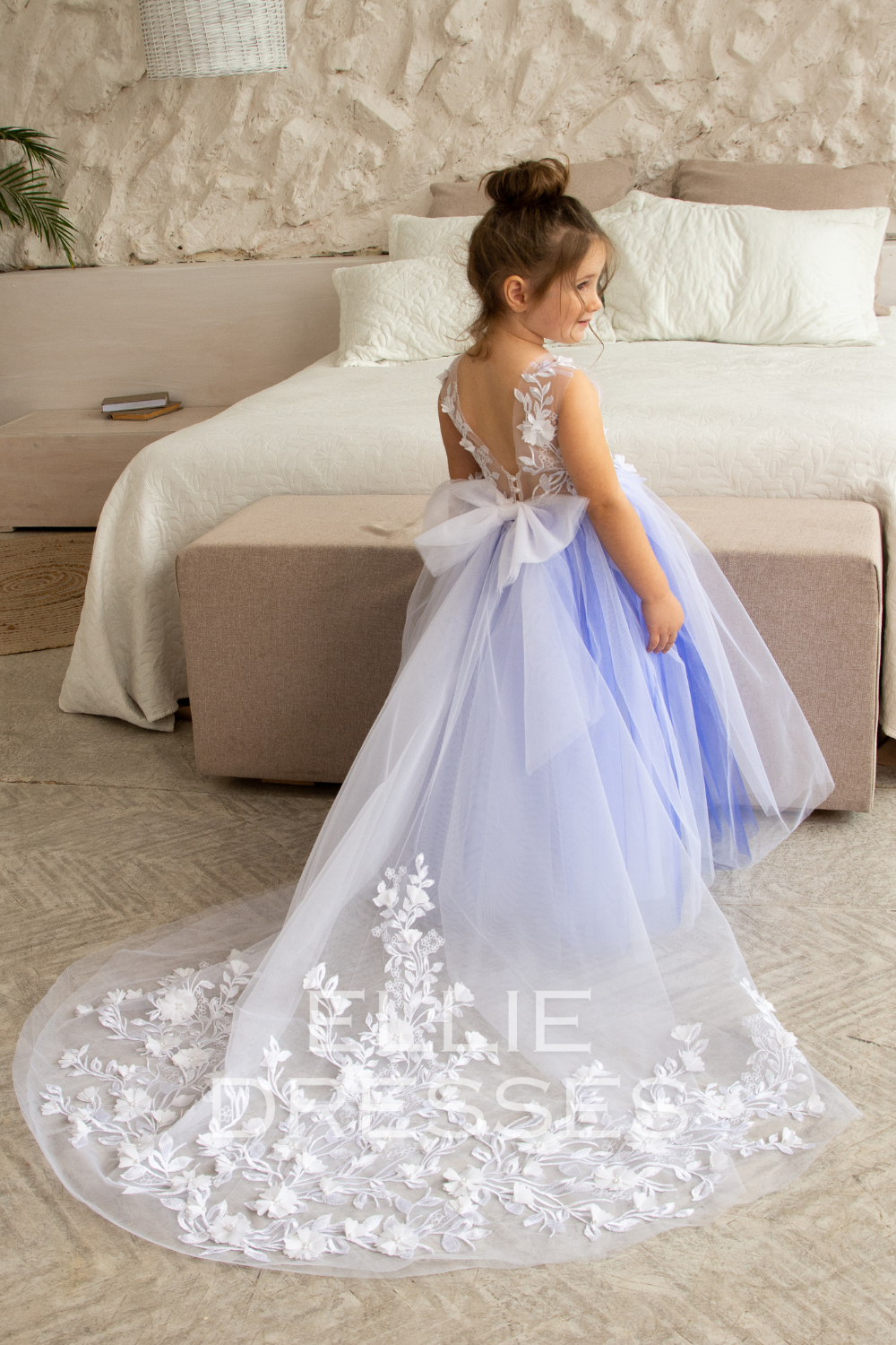 Electric Blue Flower Girl Dress