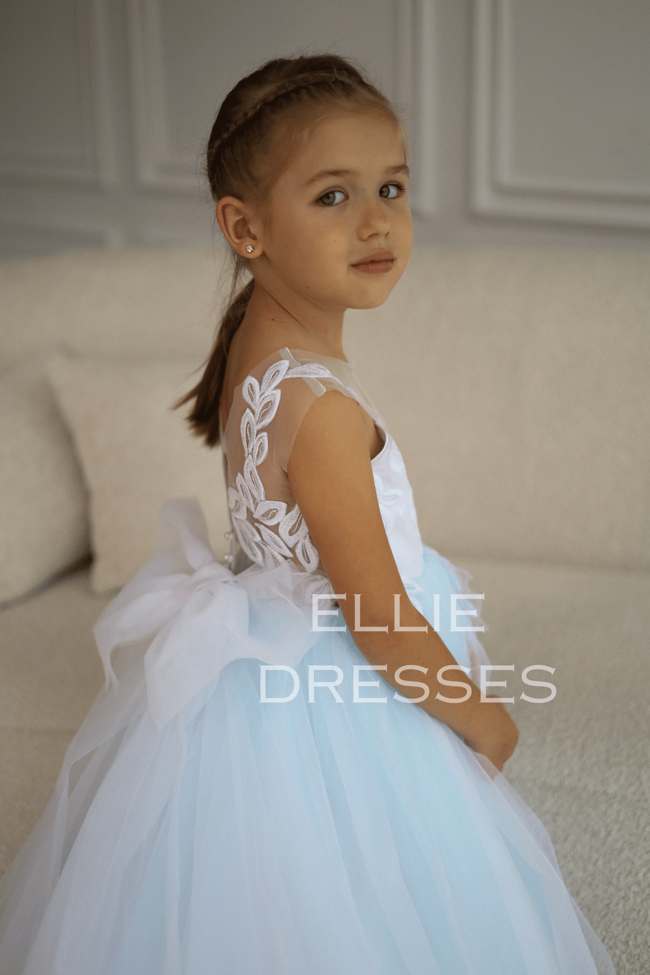 Light Blue Flower Girl Dress