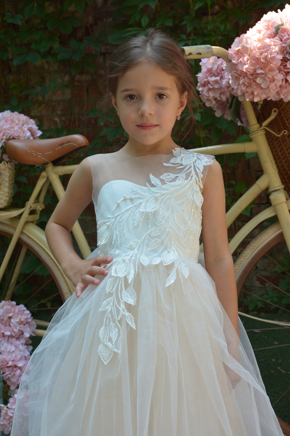 Nude Flower Girl Dress