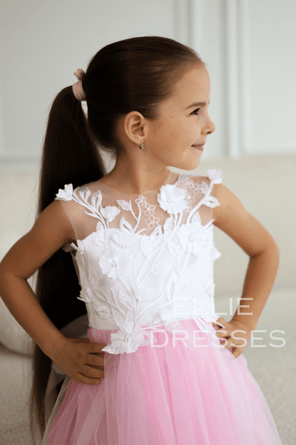 Pink Flower Girl Dress