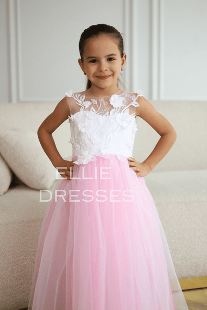 Pink Flower Girl Dress