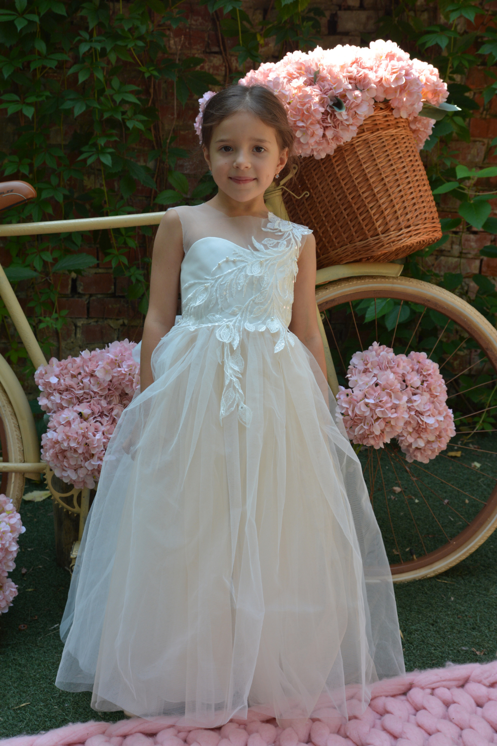 Nude Flower Girl Dress