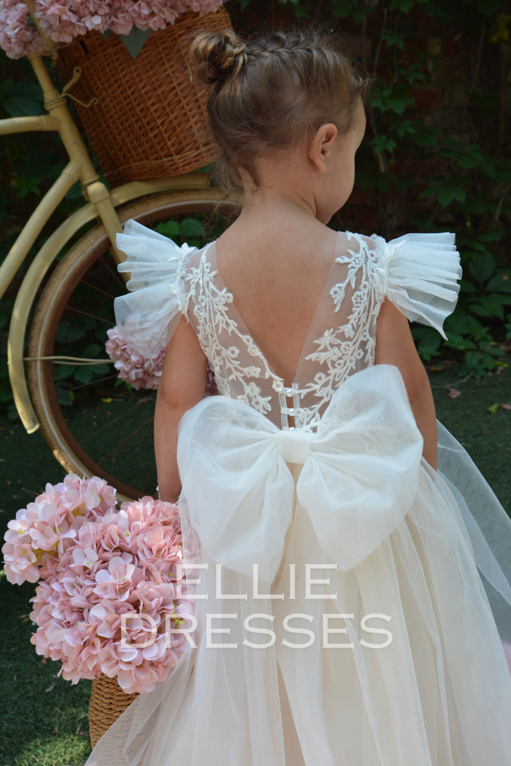 NEW! Nude Flower Girl Dress