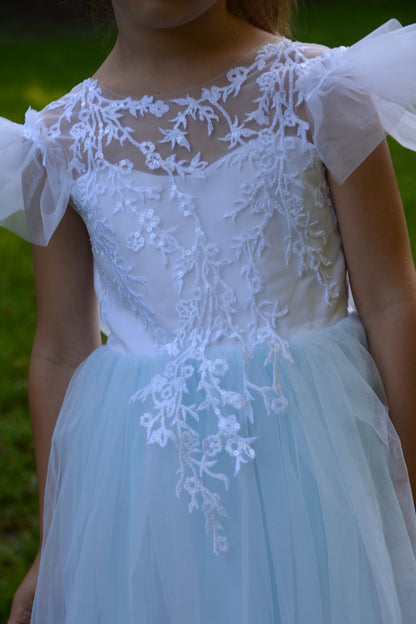 Light Blue Flower Girl Dress