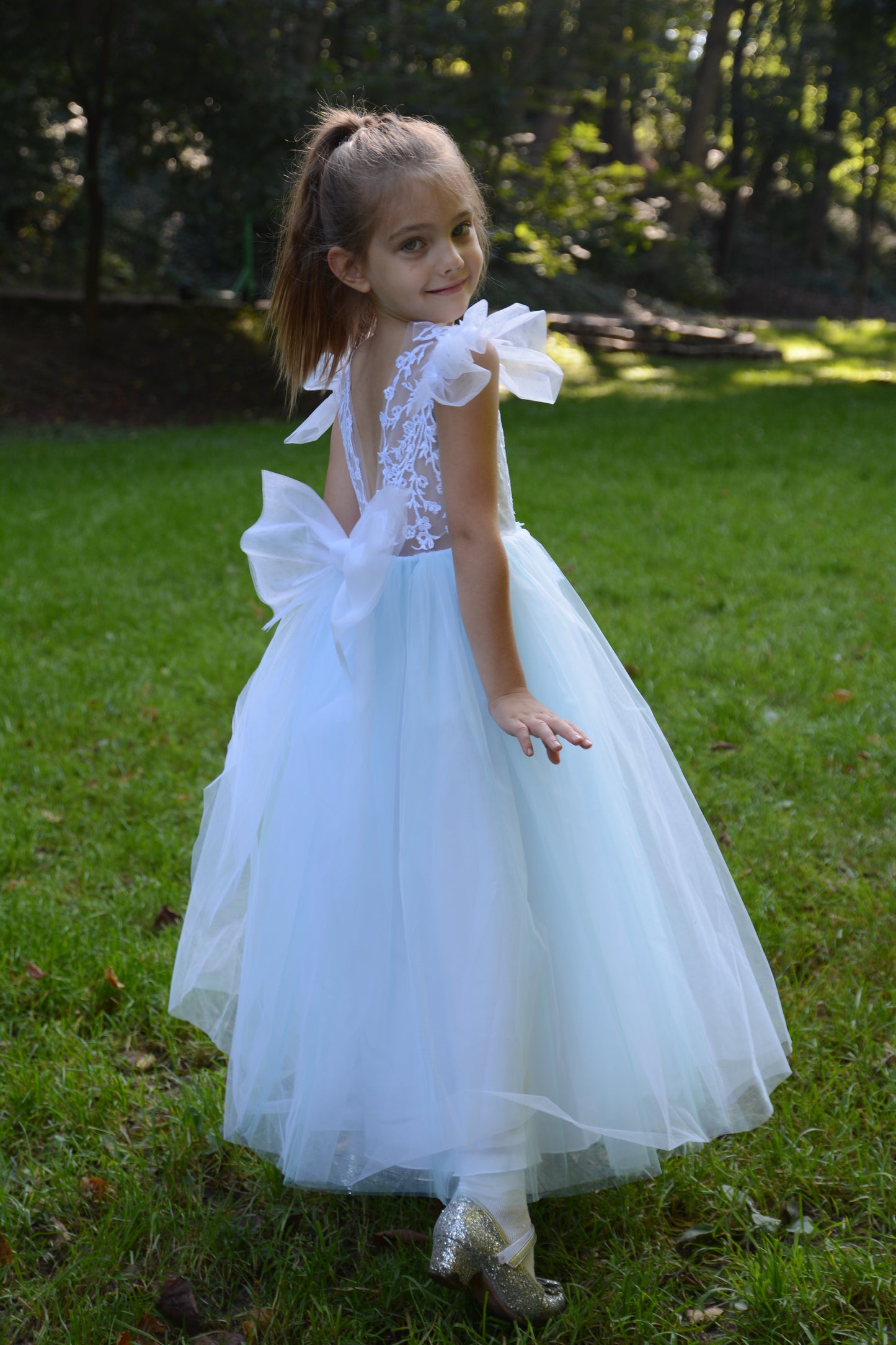 Light Blue Flower Girl Dress