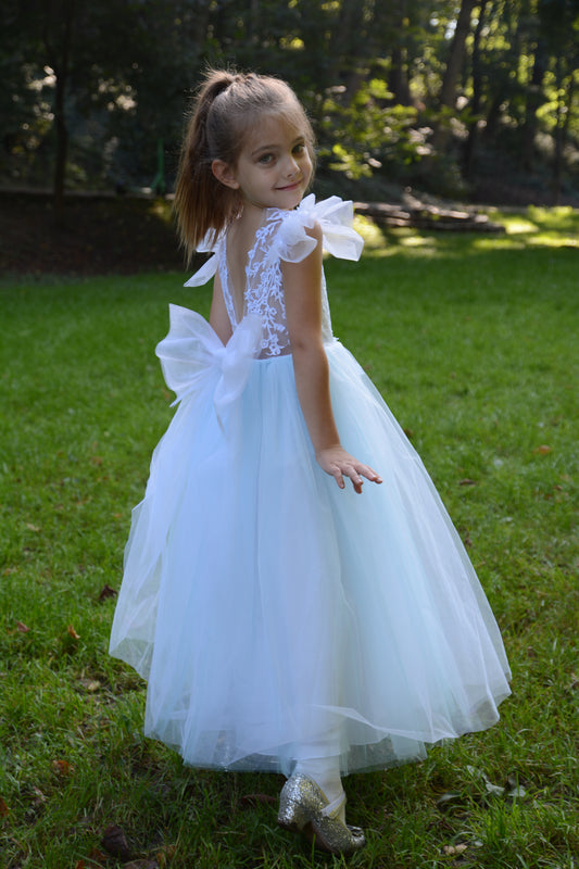 Light Blue Flower Girl Dress