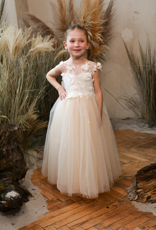 Nude Dress with Sparkle Tulle
