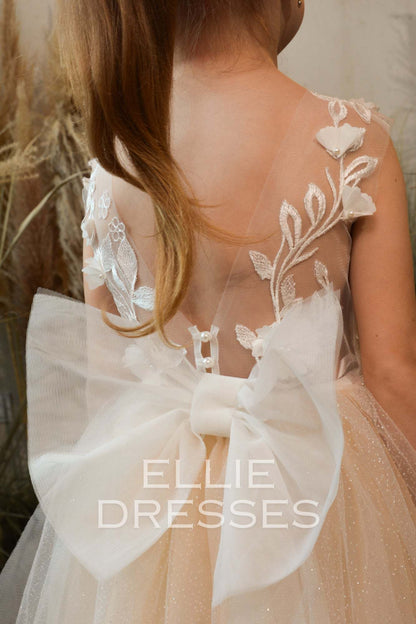 Nude Dress with Sparkle Tulle