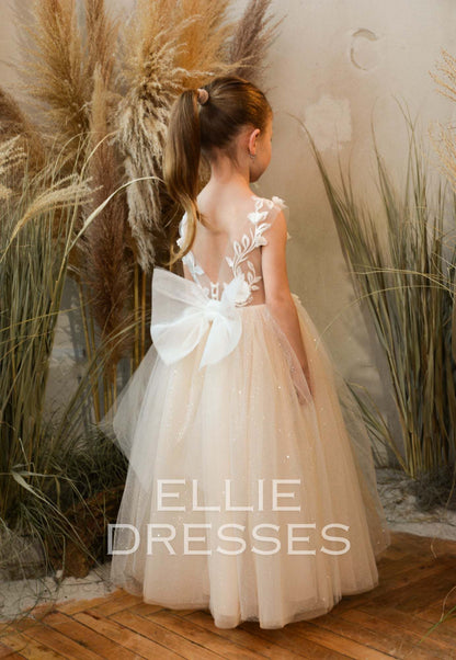 Nude Dress with Sparkle Tulle