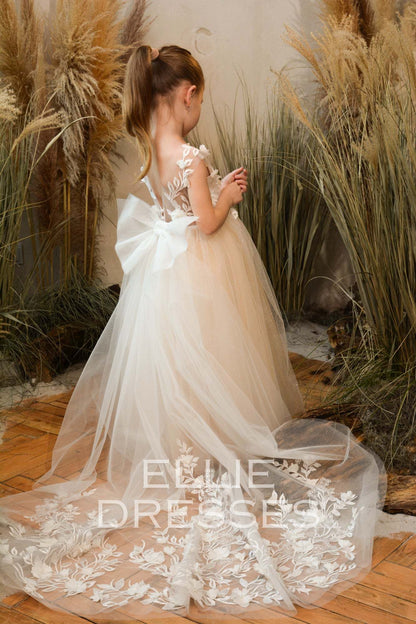 Nude Dress with Sparkle Tulle