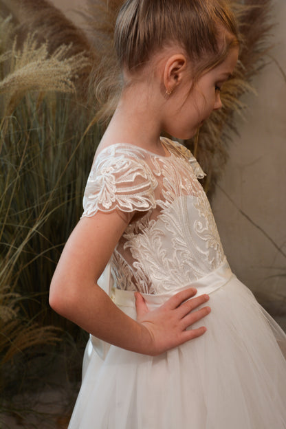 Girl Dress with Satin Bow