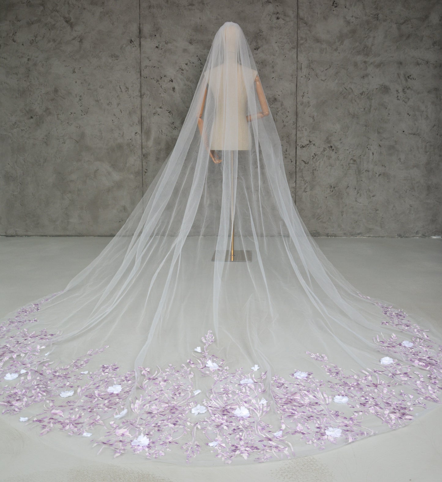 PURPLE FLORAL VEIL