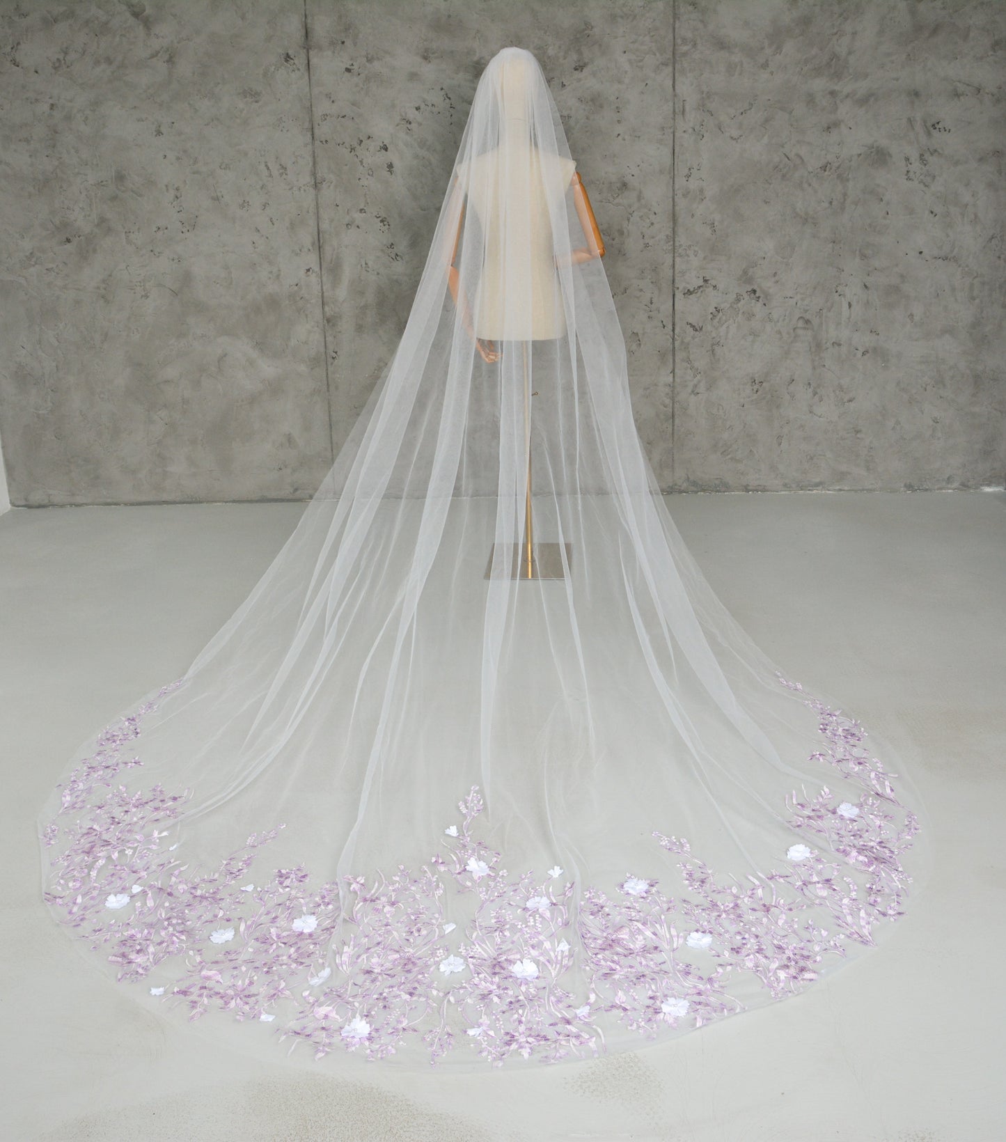 PURPLE FLORAL VEIL