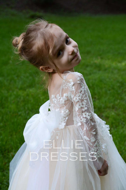 Nude Dress with long sleeve