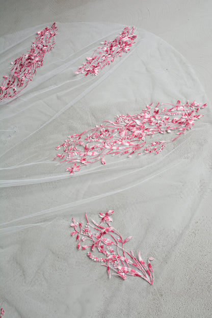 PINK FLORAL VEIL