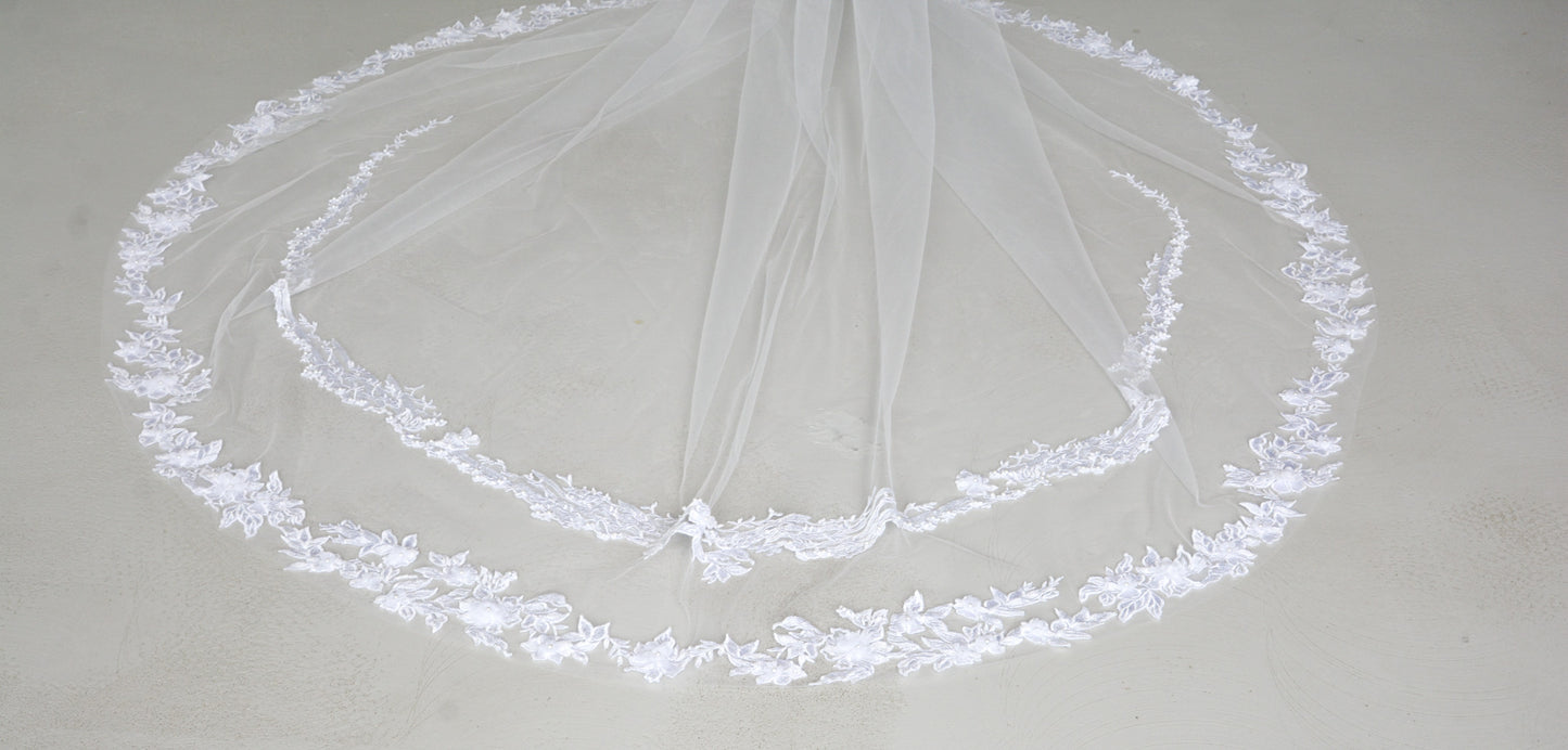 3D FLORAL LACE VEIL