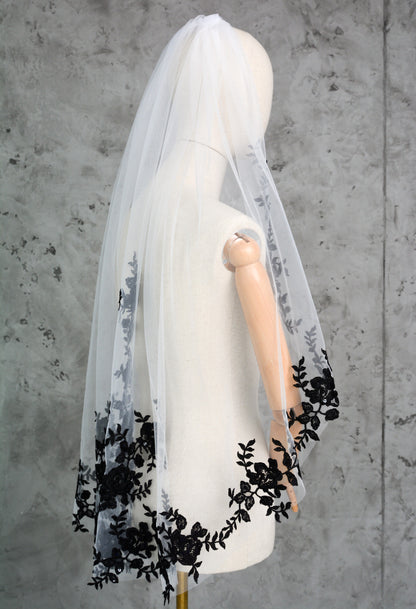 BLACK WEDDING VEIL