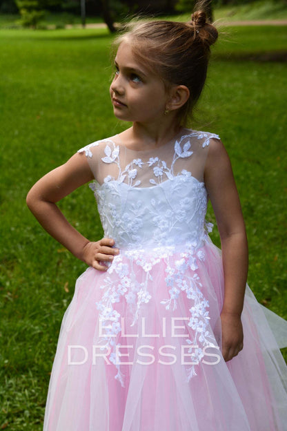 Pink Tulle Girl Gown