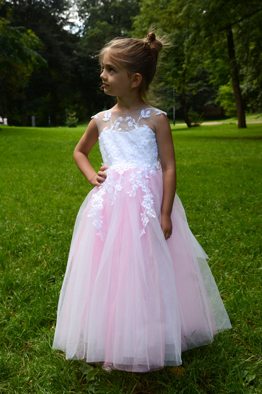 Pink Tulle Girl Gown