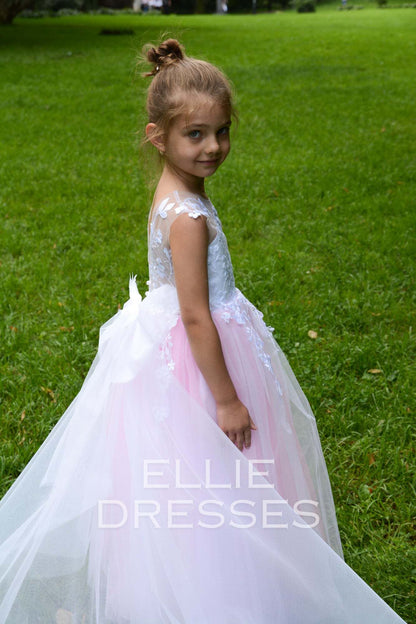 Pink Tulle Girl Gown