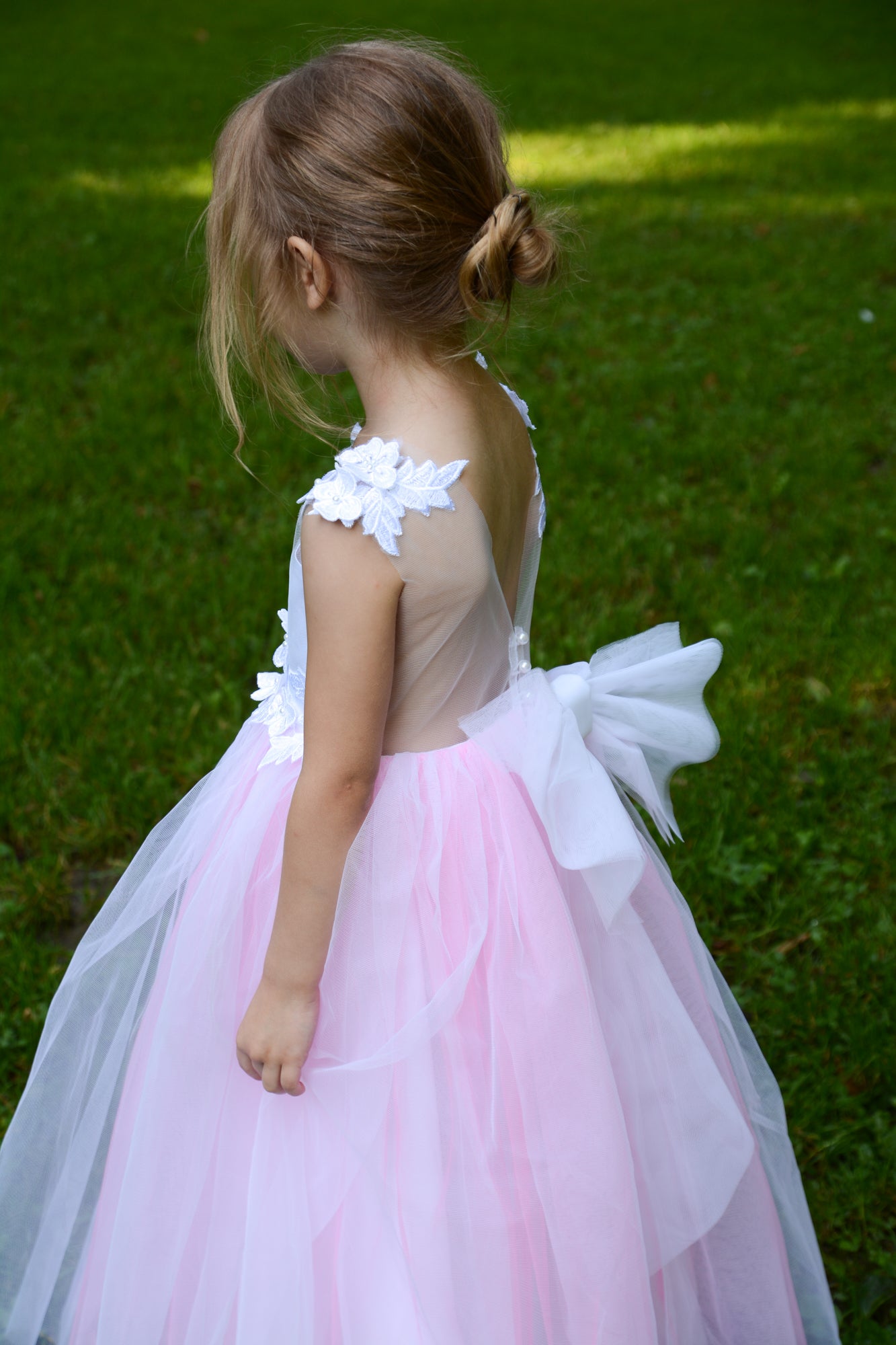 Pink Flower Girl Dress