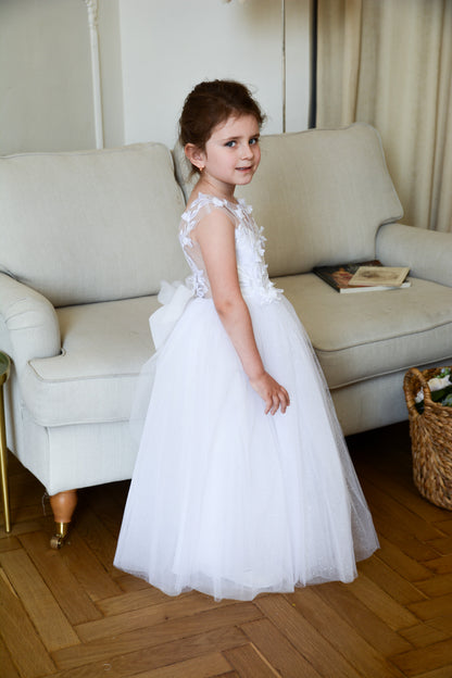 White sparkle Girl Gown