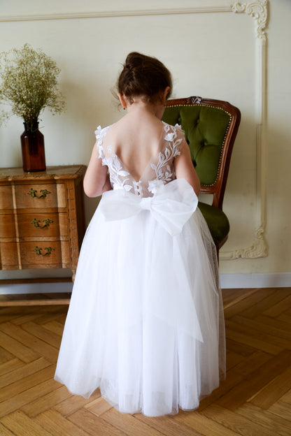 White sparkle Girl Gown