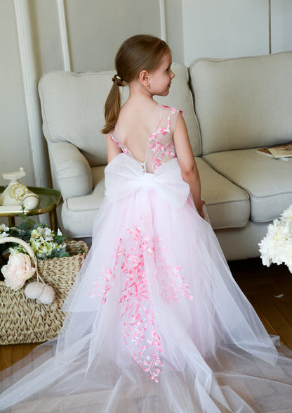 Pink Gradient Lace Dress