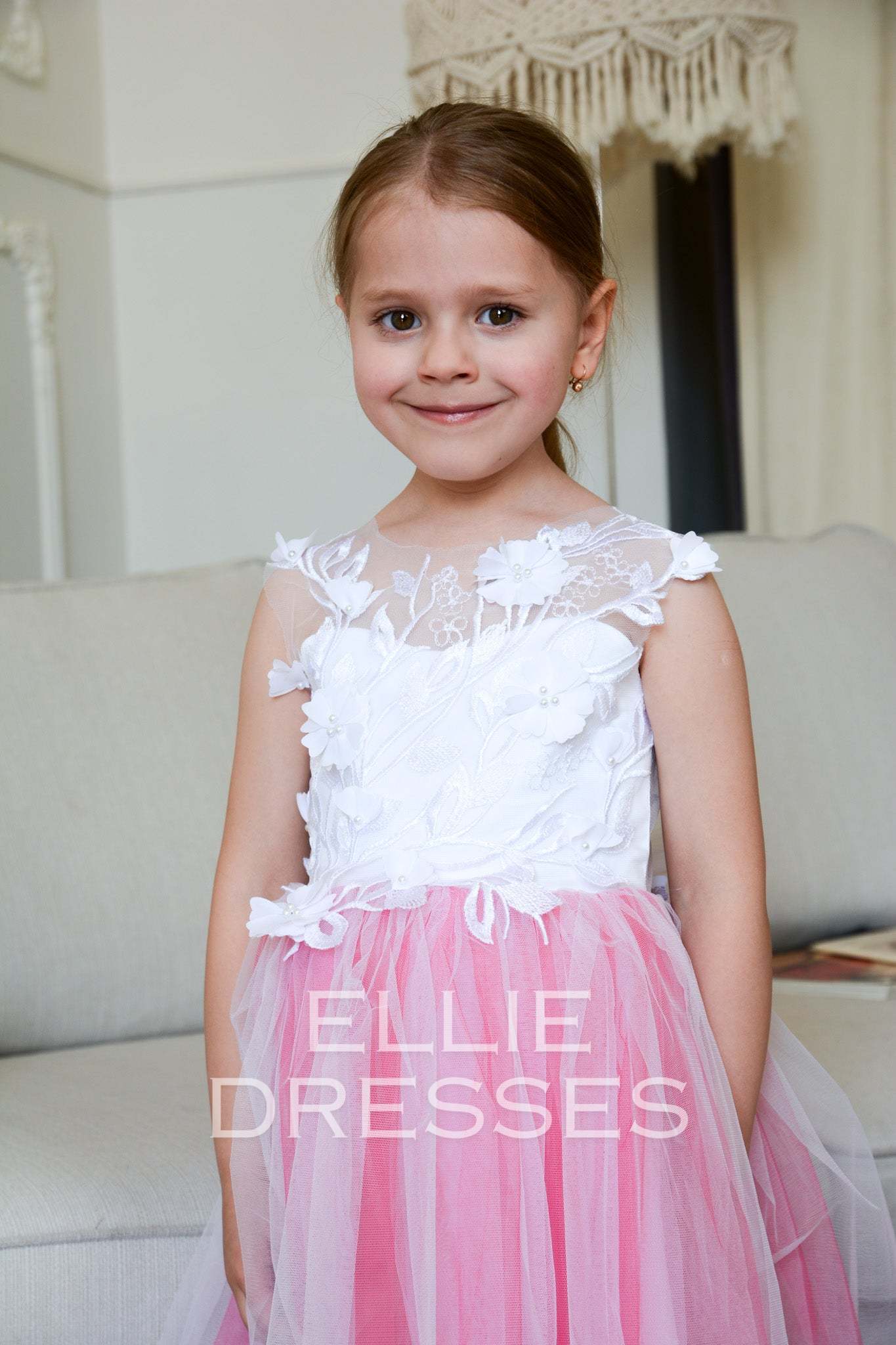 Raspberry Flower Girl Gown