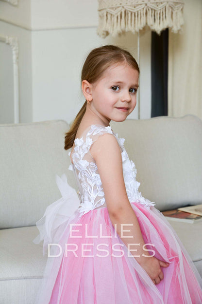 Raspberry Flower Girl Gown