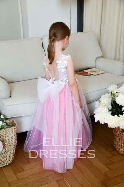 Raspberry Flower Girl Gown